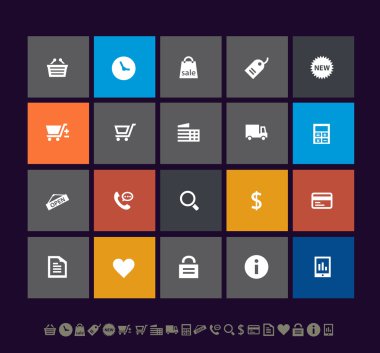 alışveriş simgeleri ayarlandı