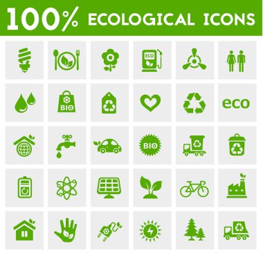 Ecological icons set clipart
