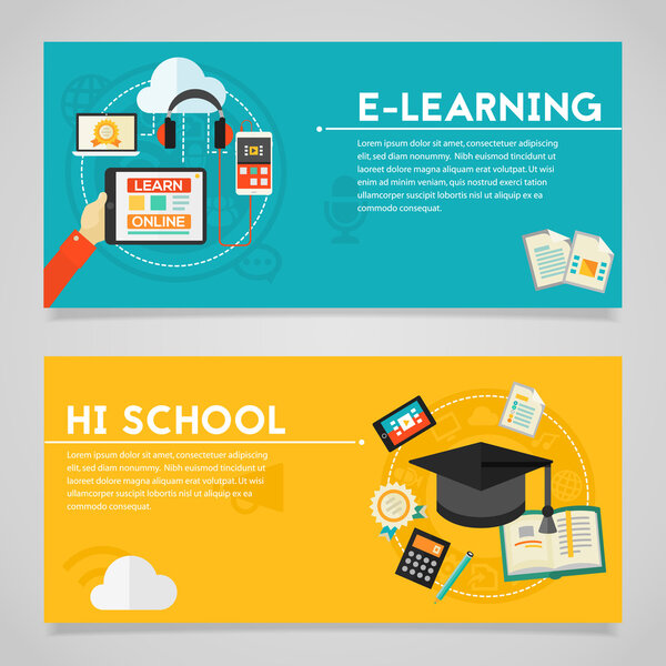 Education and E-learning Banners