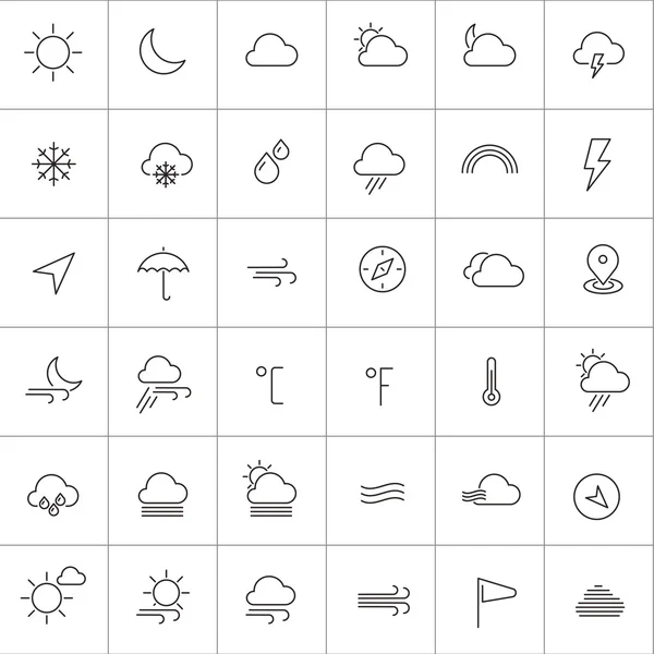 Conjunto de ícones meteorológicos —  Vetores de Stock