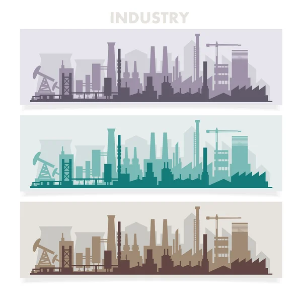 Partes industriais do conjunto da cidade — Vetor de Stock