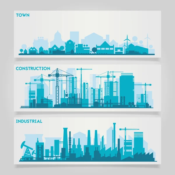 Stadtsilhouette gesetzt — Stockvektor