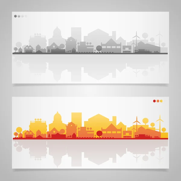 Silhouettes de petites villes — Image vectorielle