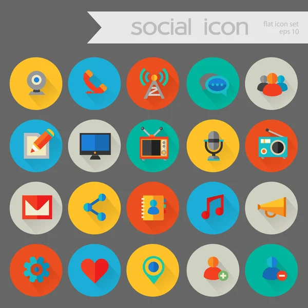 Set de iconos sociales — Vector de stock