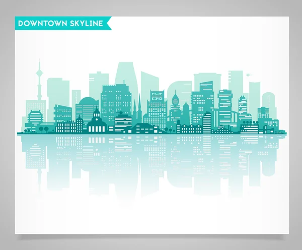 Centro skyline ilustración — Vector de stock
