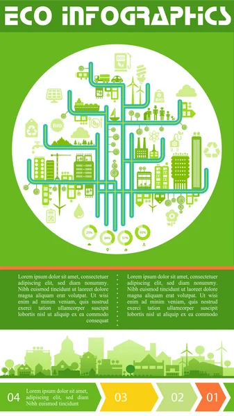 Düz stil Eko infographics