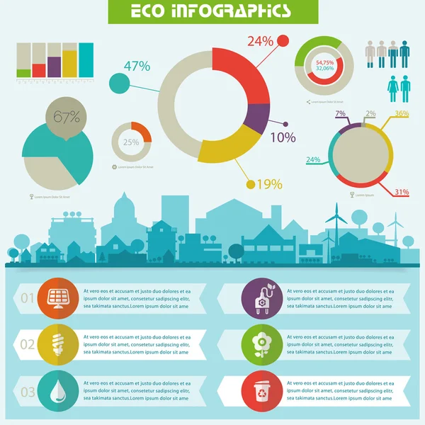 Segédprogram ökológiai infographics — Stock Vector