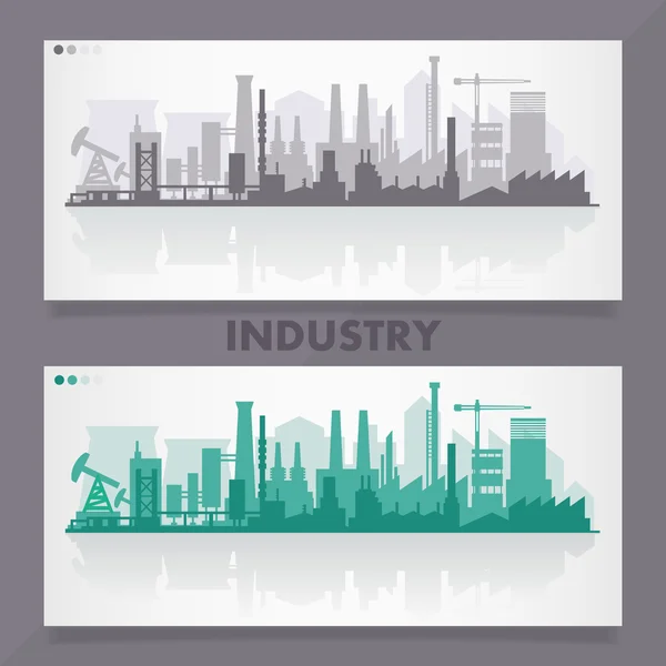 Parties industrielles de la ville ensemble — Image vectorielle