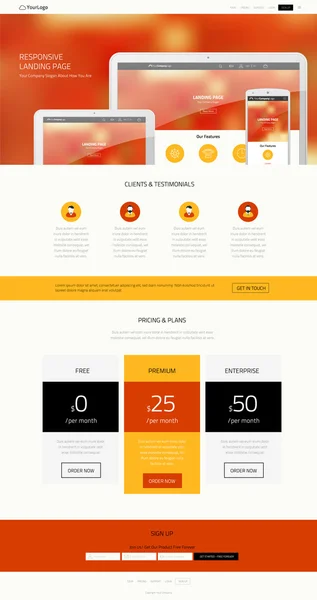 Responsive webdesign sjabloon — Stockvector