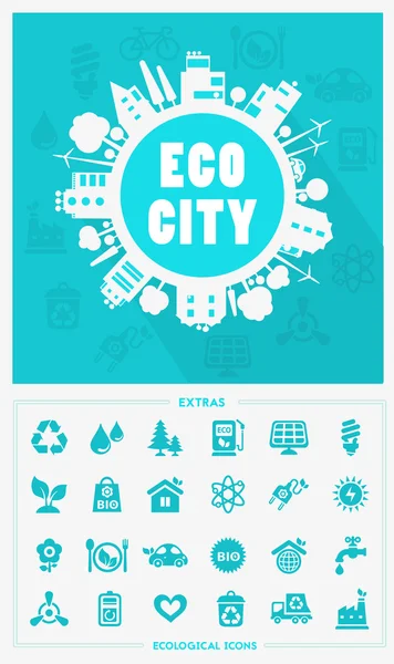 Concepto de ciudad ecológica — Vector de stock