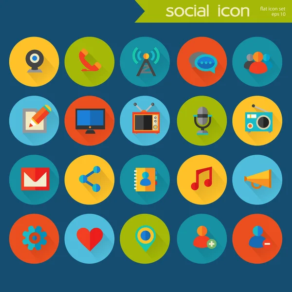 Ensemble d'icônes sociales — Image vectorielle