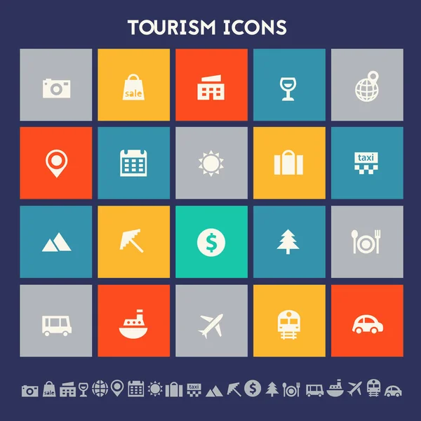 Set di icone turistiche — Vettoriale Stock