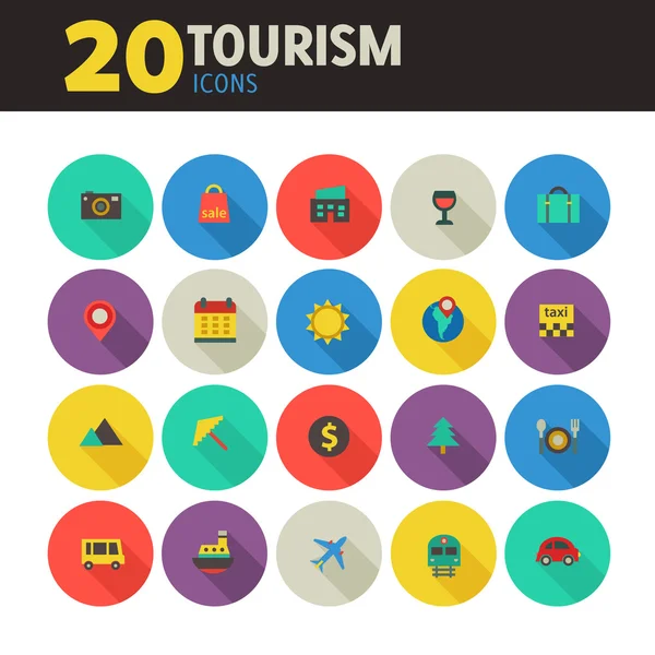 Tourism icons set — Stock Vector