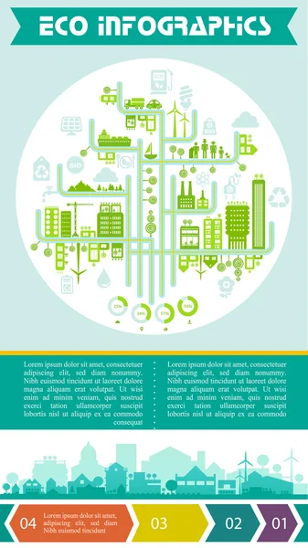 Düz stil Eko infographics