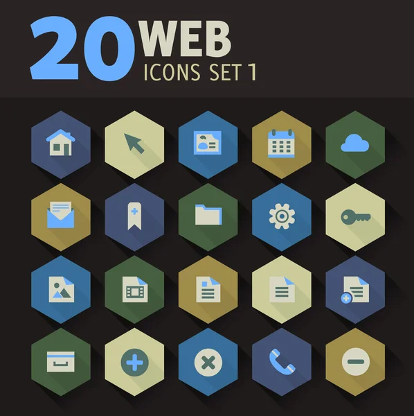 Iconos web planos modernos — Vector de stock