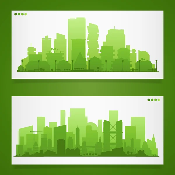 Ciudades skyline sets — Vector de stock