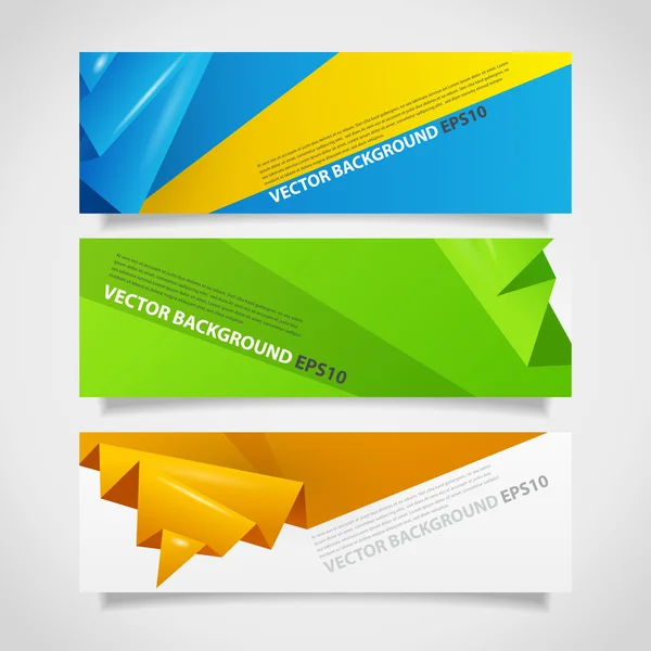 Origami abstract banners — Stock Vector