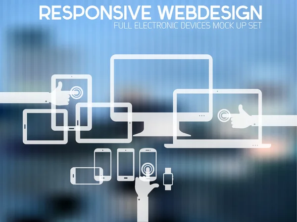 Kit de design responsivo plano —  Vetores de Stock