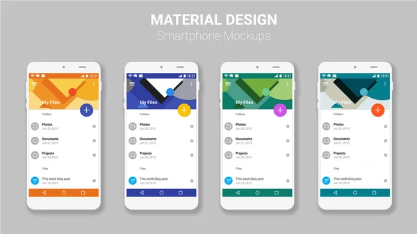 Material UI telas kit mockup —  Vetores de Stock