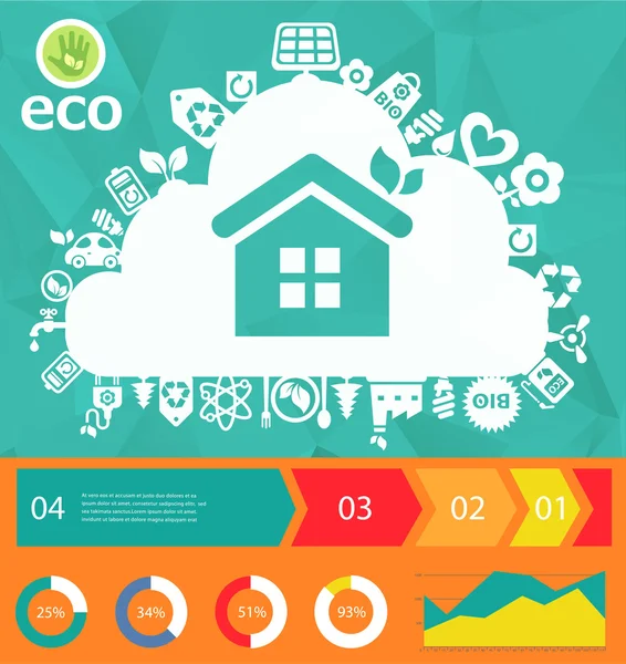 Eco ciudad infografías — Vector de stock