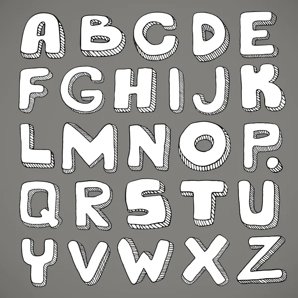 Doodle alphabet manuscrit — Image vectorielle