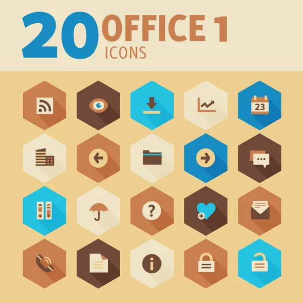 Conjunto de iconos de oficina — Vector de stock