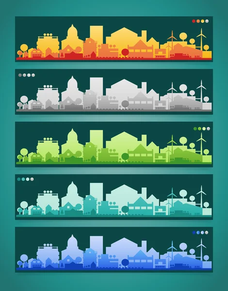Küçük kasaba ve köy siluetleri