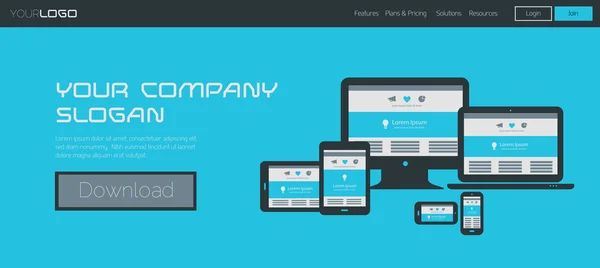 Responsive webdesign sjabloon — Stockvector