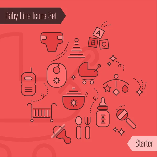 Baby Stuff ikony — Wektor stockowy