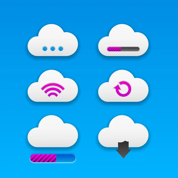 Collection de boutons cloud — Image vectorielle