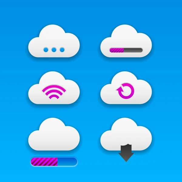 クラウド ボタンのコレクション — ストックベクタ