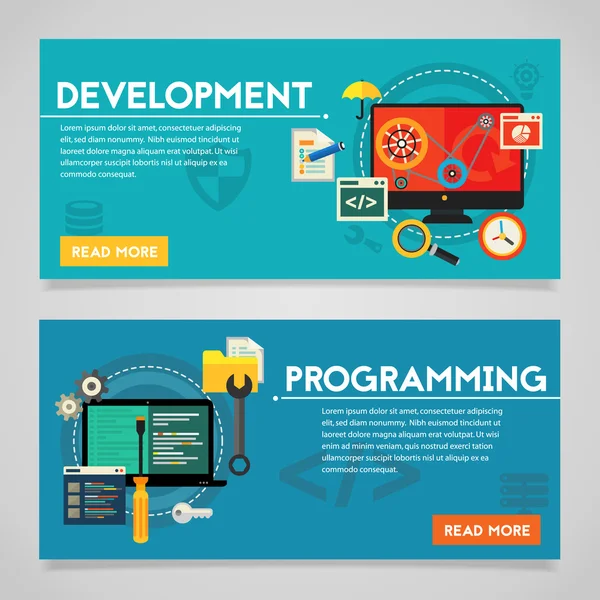Banners de programación y diseño gráfico — Vector de stock