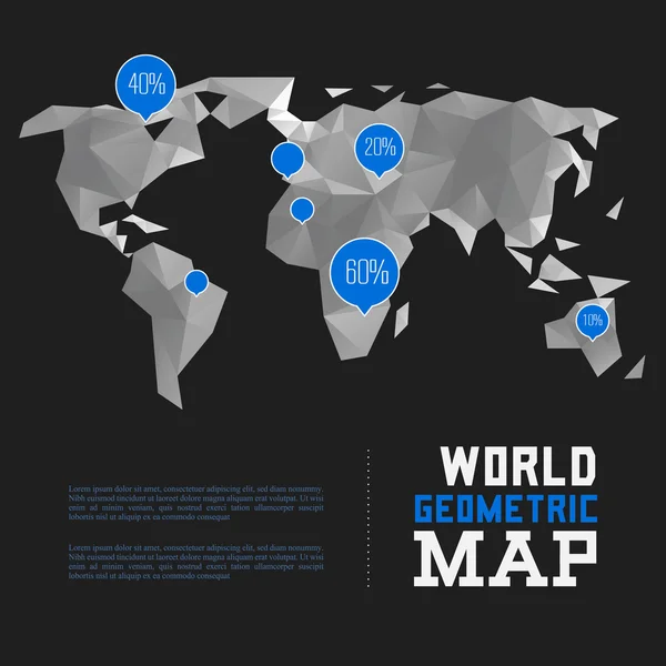 Poligonal Dünya Haritası — Stok Vektör