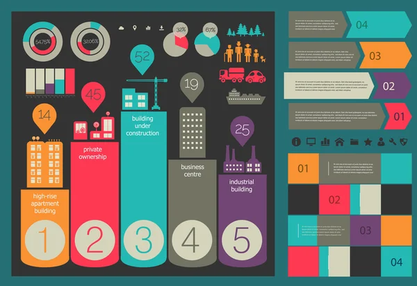 Platte eco stad infographics — Stockvector