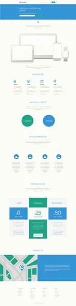 Plantilla de sitio web de aterrizaje sensible — Archivo Imágenes Vectoriales