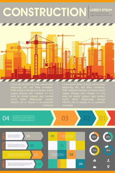 Construction Ville Skyline — Image vectorielle