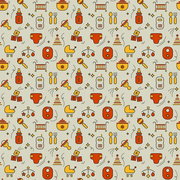 Seamless baby items pattern — Stock Vector