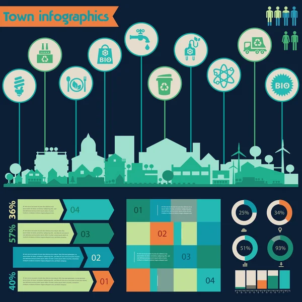 Infografías ecológicas de utilidad — Vector de stock