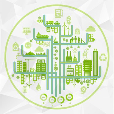 Eko şehir infographics