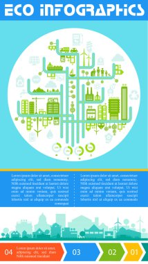 Düz stil Eko infographics