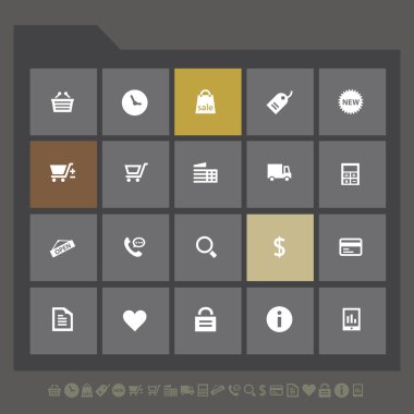 alışveriş simgeleri ayarlandı