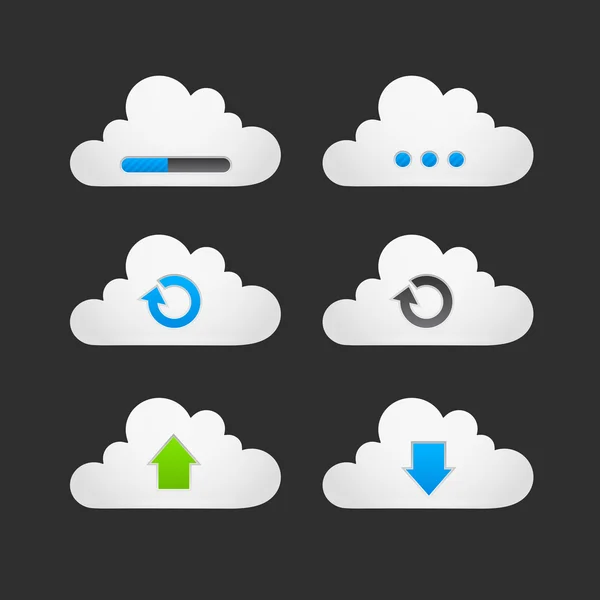 Samling av l cloud knappar — Stock vektor