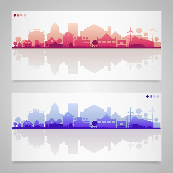 Silhuetas de cidade pequena —  Vetores de Stock
