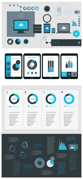 Infografías planas de IU — Vector de stock