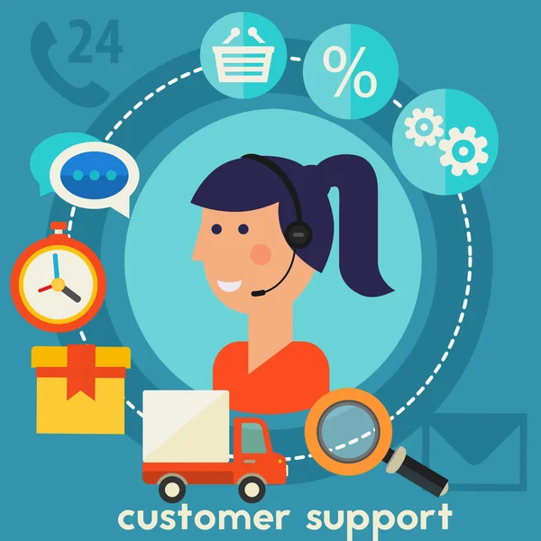 Έννοια υποστήριξη πελατών — Διανυσματικό Αρχείο