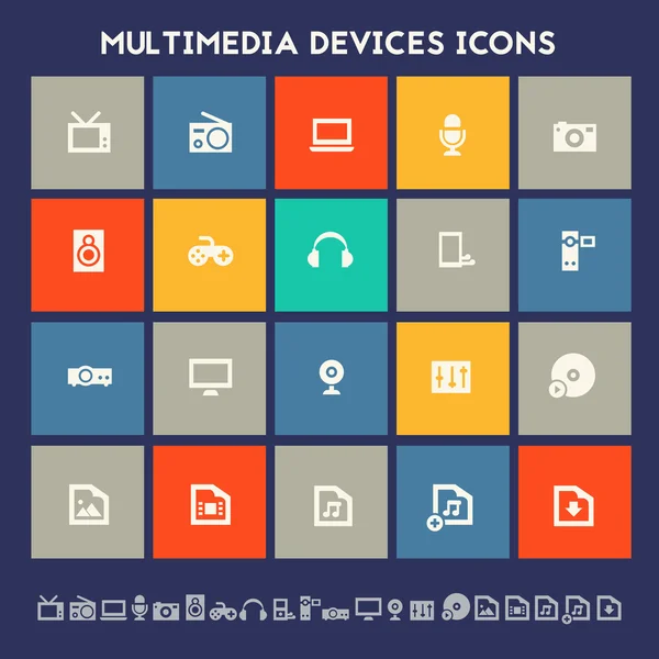Ensemble d'icônes multimédia — Image vectorielle