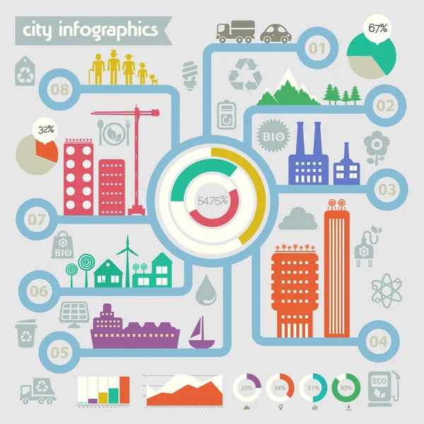 Şehir infographics şablonu