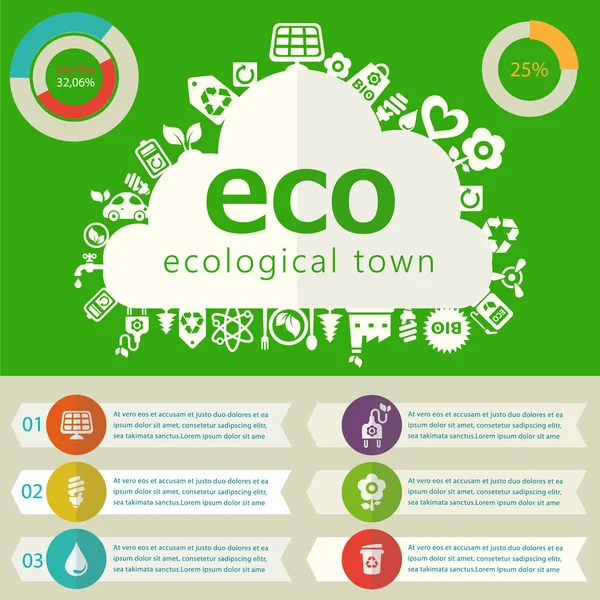 Eco ciudad infografías — Archivo Imágenes Vectoriales