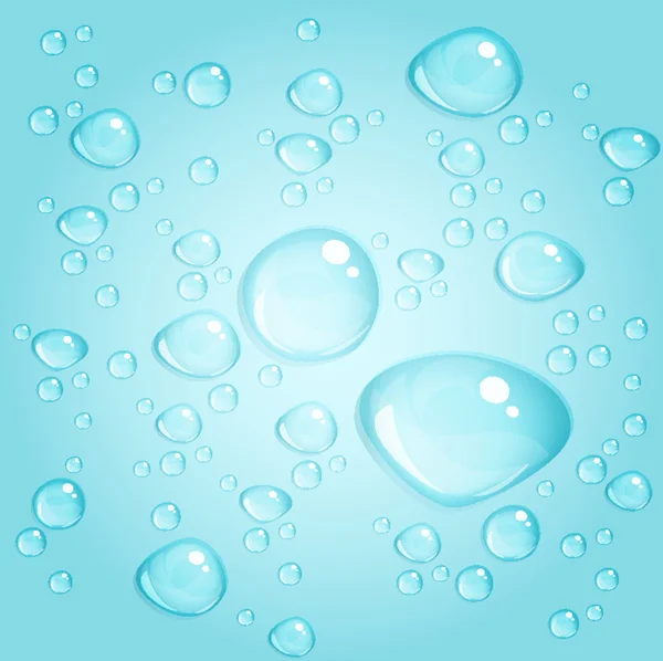 Transparante waterdruppels — Stockvector