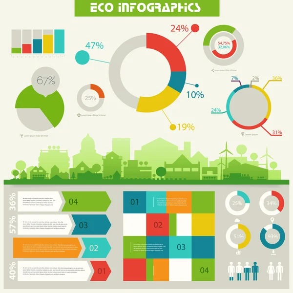 Eco ciudad infografías — Vector de stock